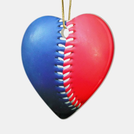 Red White & Blue Baseball Keramikornament (Links)