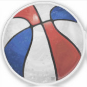 Red White Blue Basketball Aufkleber (Vorderseite)