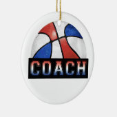 Red White Blue Basketball Coach Keramik Ornament (Rechts)