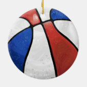 Red White Blue Basketball Coach Keramik Ornament (Hinten)