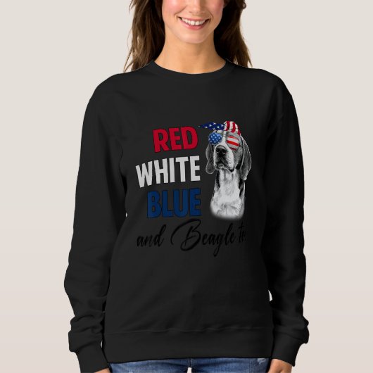 Red White Blue & Beagle zu American Flag 4. Sweatshirt (Vorderseite)