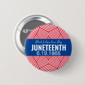Red White Blue Black Independence Day JUNETEENTY Button (Vorne & Hinten)