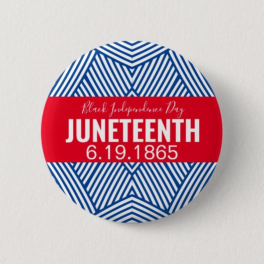 Red White Blue Black Independence Day JUNETEENTY Button (Vorderseite)