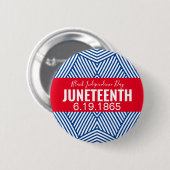 Red White Blue Black Independence Day JUNETEENTY Button (Vorne & Hinten)