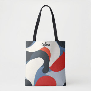 Red White Blue Black Waves Tasche