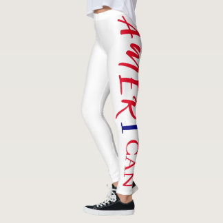 Red White Blue Black Woman Afrikanerin Leggings
