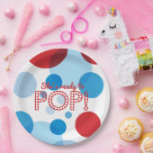 Red White Blue Blubbles Bereit zum Pop Babydusche Pappteller (Party)