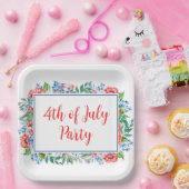 Red White Blue Blume 4. Juli Party Patriotic Pappteller (Party)
