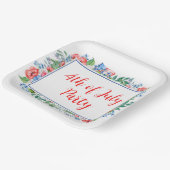 Red White Blue Blume 4. Juli Party Patriotic Pappteller (Gewinkelt)