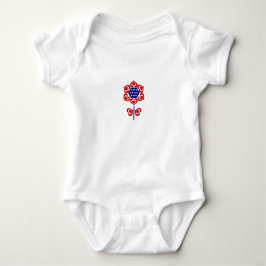 Red White Blue Blume Patriotic Design Baby Strampler