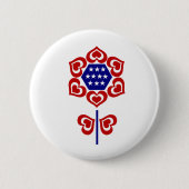 Red White Blue Blume Patriotic Design Button (Vorderseite)
