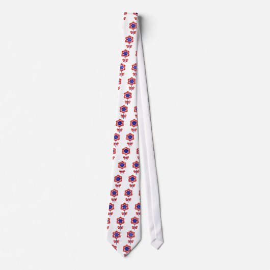 Red White Blue Blume Patriotic Design Krawatte (Vorderseite)