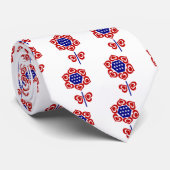 Red White Blue Blume Patriotic Design Krawatte (Gerollt)