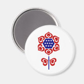 Red White Blue Blume Patriotic Design Magnet (Vorderseite/Rückseite)