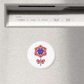 Red White Blue Blume Patriotic Design Magnet (In Situ (Geschirrspüler))