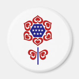 Red White Blue Blume Patriotic Design Magnet