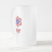 Red White Blue Blume Patriotic Design Mattglas Bierglas (Vorderseite Links)