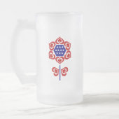 Red White Blue Blume Patriotic Design Mattglas Bierglas (Links)