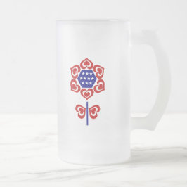 Red White Blue Blume Patriotic Design Mattglas Bierglas