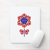 Red White Blue Blume Patriotic Design Mousepad (Mit Mouse)