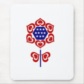 Red White Blue Blume Patriotic Design Mousepad (Vorne)