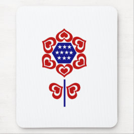 Red White Blue Blume Patriotic Design Mousepad