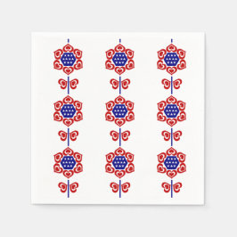 Red White Blue Blume Patriotic Design Serviette