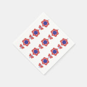 Red White Blue Blume Patriotic Design Serviette (Ecke)