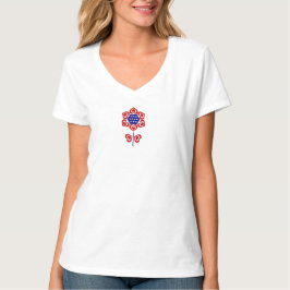 Red White Blue Blume Patriotic Design T-Shirt