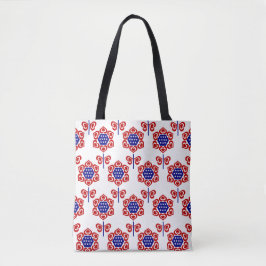 Red White Blue Blume Patriotic Design Tasche