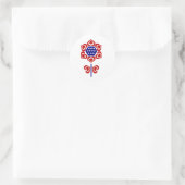 Red White Blue Blume Runder Aufkleber (Tasche)
