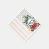 Red White Blue Blume USA Flag Patriotic Napkins Serviette (Ecke)