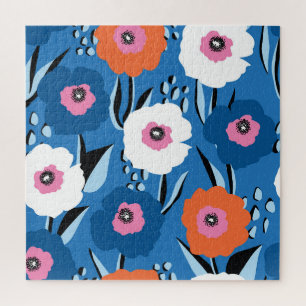 Red White Blue: Blumenskandinavisch. Puzzle