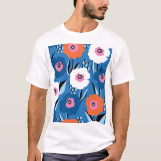Red White Blue: Blumenskandinavisch. T-Shirt