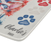 Red White Blue Bulldog Hund American Flag Schneidebrett (Ecke)