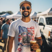 Red White Blue Bullmastiff Dog Woof 4. Juli T-Shirt