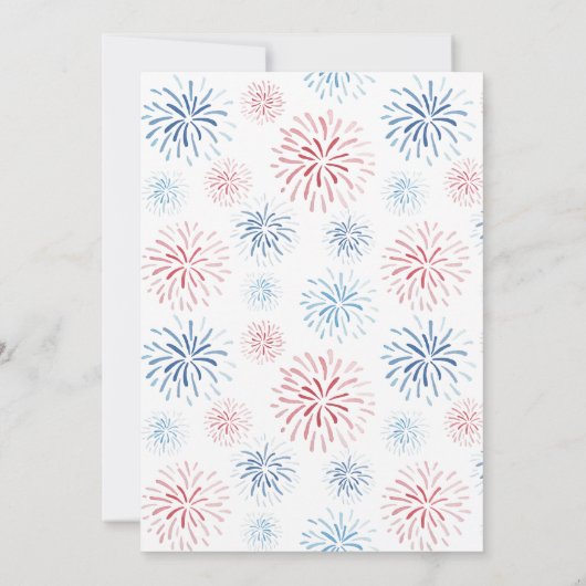 Red White Blue Bun im Oven BabyQ Baby Shower Einladung (Rückseite)