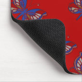 Red White Blue Butterfly Red Mousepad (Ecke)
