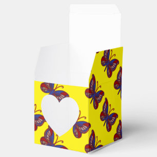 Red White Blue Butterfly Yellow Sq Herzfavoriten B Geschenkschachtel