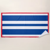 Red White Blue Cabana Stripe Strandtuch (Vorderseite)