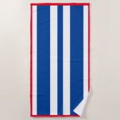 Red White Blue Cabana Stripe Strandtuch (Vorderseite)