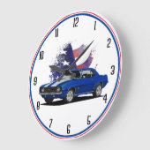 Red White Blue Camaro Große Wanduhr (Winkel)