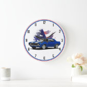 Red White Blue Camaro Große Wanduhr (Zuhause)