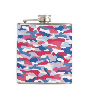 Red White & Blue Camouflage 6 oz. Flachmann