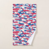 Red White & Blue Camouflage Badhandtuch Set (Handtuch)