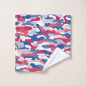Red White & Blue Camouflage Badhandtuch Set (Waschlappen)