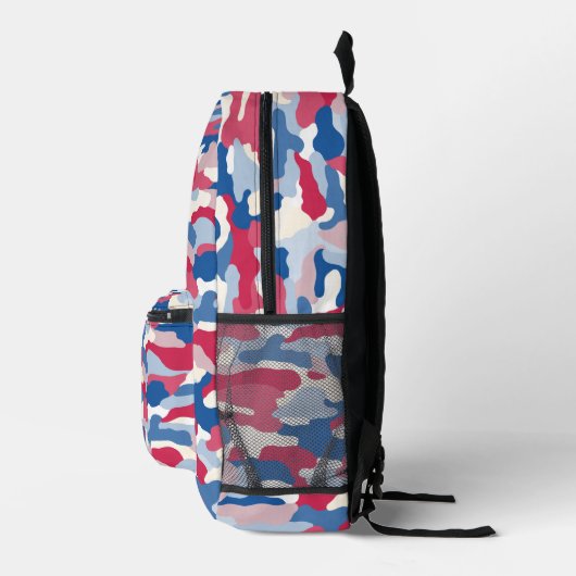 Red White & Blue Camouflage Bedruckter Rucksack (Rechts)