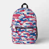 Red White & Blue Camouflage Bedruckter Rucksack (Vorderseite)