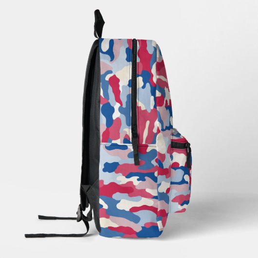 Red White & Blue Camouflage Bedruckter Rucksack (Links)