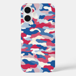 Red White & Blue Camouflage iPhone 16 Hülle